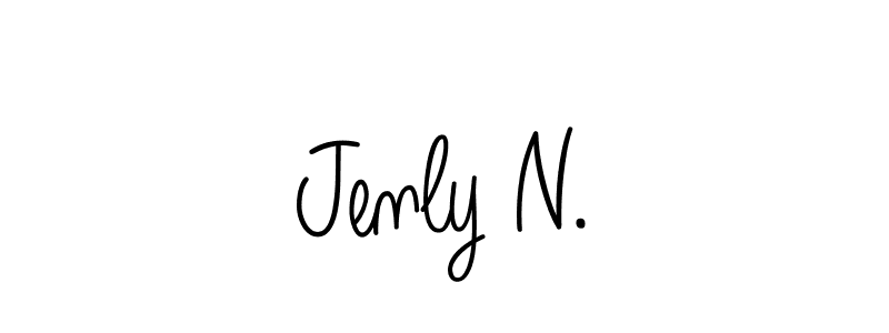 Design your own signature with our free online signature maker. With this signature software, you can create a handwritten (Angelique-Rose-font-FFP) signature for name Jenly N.. Jenly N. signature style 5 images and pictures png