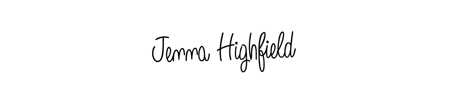 You should practise on your own different ways (Angelique-Rose-font-FFP) to write your name (Jenna Highfield) in signature. don't let someone else do it for you. Jenna Highfield signature style 5 images and pictures png