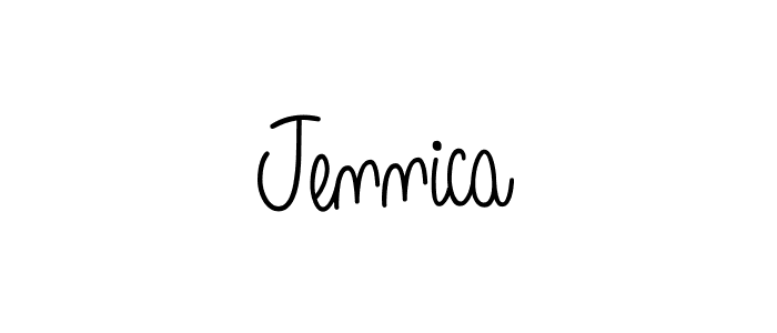 You should practise on your own different ways (Angelique-Rose-font-FFP) to write your name (Jennica) in signature. don't let someone else do it for you. Jennica signature style 5 images and pictures png