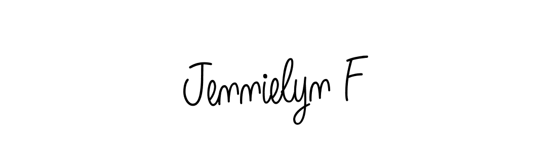 How to make Jennielyn F name signature. Use Angelique-Rose-font-FFP style for creating short signs online. This is the latest handwritten sign. Jennielyn F signature style 5 images and pictures png