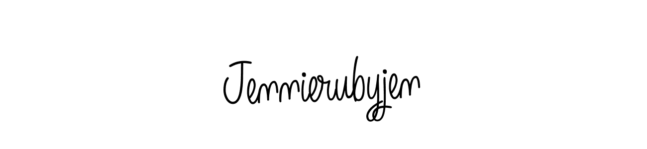 How to make Jennierubyjen name signature. Use Angelique-Rose-font-FFP style for creating short signs online. This is the latest handwritten sign. Jennierubyjen signature style 5 images and pictures png