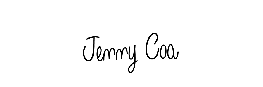 You should practise on your own different ways (Angelique-Rose-font-FFP) to write your name (Jenny Coa) in signature. don't let someone else do it for you. Jenny Coa signature style 5 images and pictures png