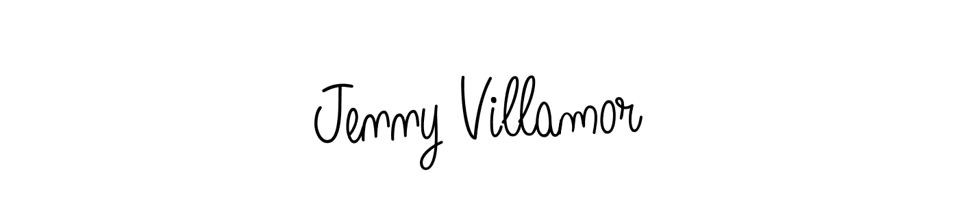 Design your own signature with our free online signature maker. With this signature software, you can create a handwritten (Angelique-Rose-font-FFP) signature for name Jenny Villamor. Jenny Villamor signature style 5 images and pictures png