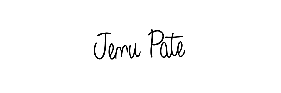 You should practise on your own different ways (Angelique-Rose-font-FFP) to write your name (Jenu Pate) in signature. don't let someone else do it for you. Jenu Pate signature style 5 images and pictures png