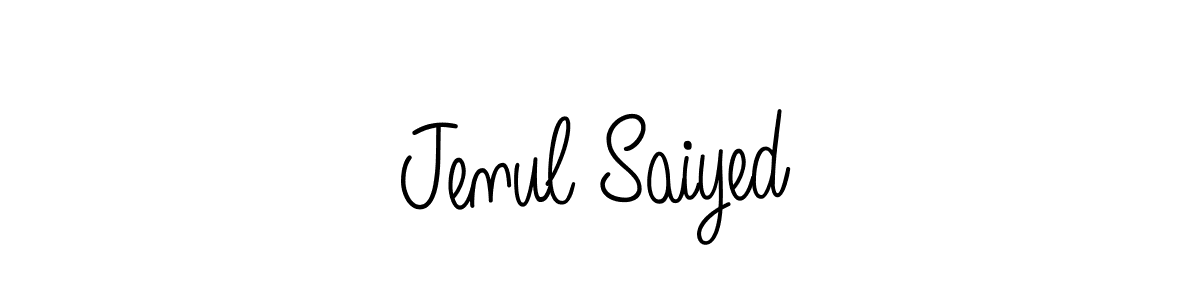 The best way (Angelique-Rose-font-FFP) to make a short signature is to pick only two or three words in your name. The name Jenul Saiyed include a total of six letters. For converting this name. Jenul Saiyed signature style 5 images and pictures png