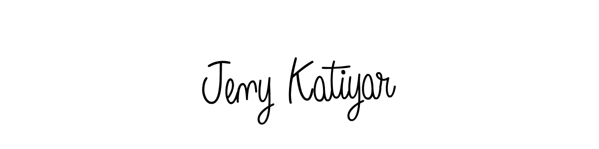 Make a beautiful signature design for name Jeny Katiyar. With this signature (Angelique-Rose-font-FFP) style, you can create a handwritten signature for free. Jeny Katiyar signature style 5 images and pictures png