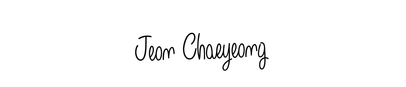 The best way (Angelique-Rose-font-FFP) to make a short signature is to pick only two or three words in your name. The name Jeon Chaeyeong include a total of six letters. For converting this name. Jeon Chaeyeong signature style 5 images and pictures png