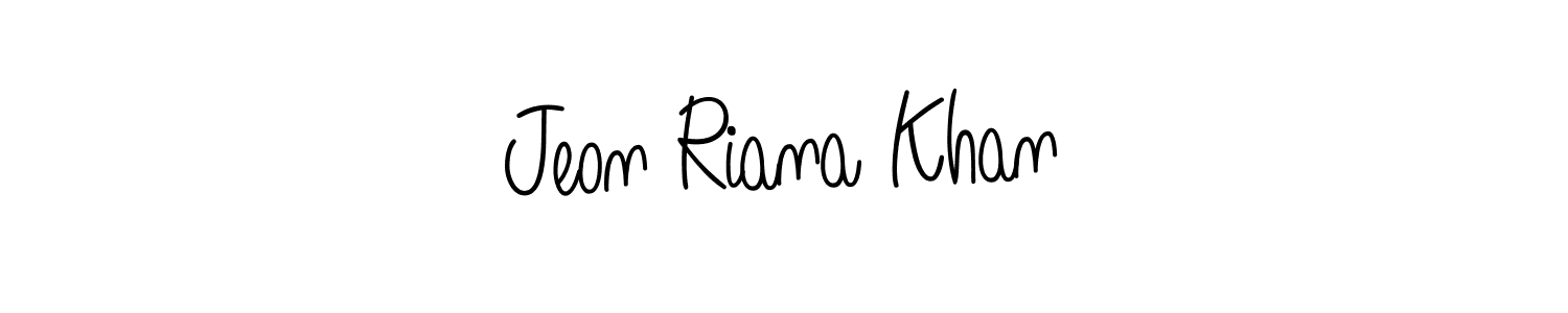 Design your own signature with our free online signature maker. With this signature software, you can create a handwritten (Angelique-Rose-font-FFP) signature for name Jeon Riana Khan. Jeon Riana Khan signature style 5 images and pictures png
