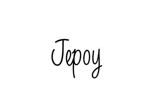 Make a beautiful signature design for name Jepoy. With this signature (Angelique-Rose-font-FFP) style, you can create a handwritten signature for free. Jepoy signature style 5 images and pictures png