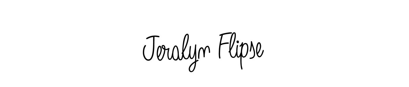 Make a beautiful signature design for name Jeralyn Flipse. With this signature (Angelique-Rose-font-FFP) style, you can create a handwritten signature for free. Jeralyn Flipse signature style 5 images and pictures png