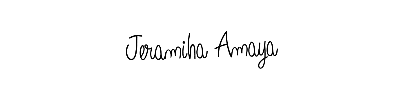 Angelique-Rose-font-FFP is a professional signature style that is perfect for those who want to add a touch of class to their signature. It is also a great choice for those who want to make their signature more unique. Get Jeramiha Amaya name to fancy signature for free. Jeramiha Amaya signature style 5 images and pictures png
