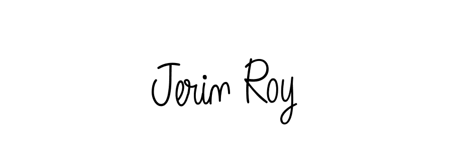 Use a signature maker to create a handwritten signature online. With this signature software, you can design (Angelique-Rose-font-FFP) your own signature for name Jerin Roy. Jerin Roy signature style 5 images and pictures png