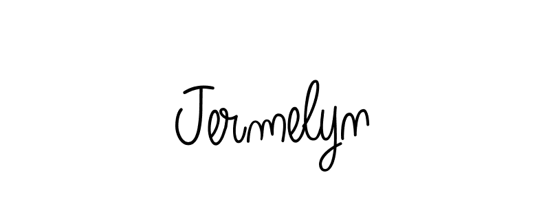 Make a beautiful signature design for name Jermelyn. With this signature (Angelique-Rose-font-FFP) style, you can create a handwritten signature for free. Jermelyn signature style 5 images and pictures png