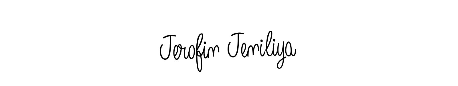 Make a beautiful signature design for name Jerofin Jeniliya. With this signature (Angelique-Rose-font-FFP) style, you can create a handwritten signature for free. Jerofin Jeniliya signature style 5 images and pictures png