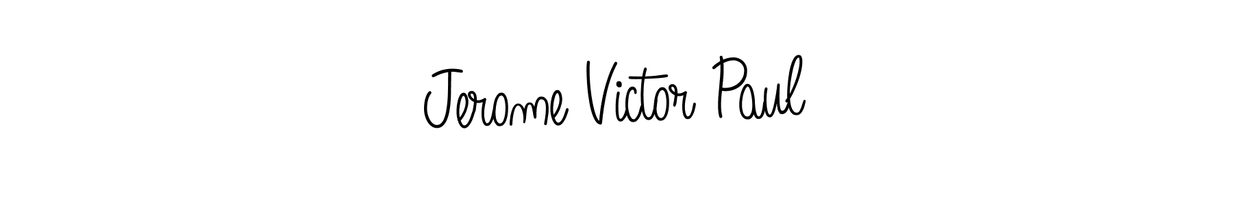 You should practise on your own different ways (Angelique-Rose-font-FFP) to write your name (Jerome Victor Paul) in signature. don't let someone else do it for you. Jerome Victor Paul signature style 5 images and pictures png