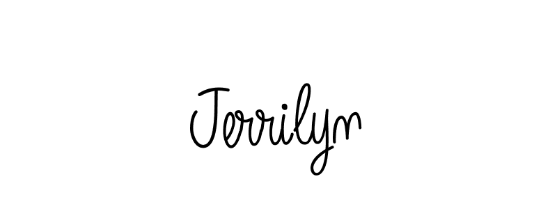 You should practise on your own different ways (Angelique-Rose-font-FFP) to write your name (Jerrilyn) in signature. don't let someone else do it for you. Jerrilyn signature style 5 images and pictures png