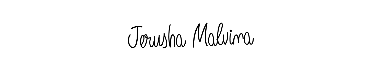 Jerusha Malvina stylish signature style. Best Handwritten Sign (Angelique-Rose-font-FFP) for my name. Handwritten Signature Collection Ideas for my name Jerusha Malvina. Jerusha Malvina signature style 5 images and pictures png