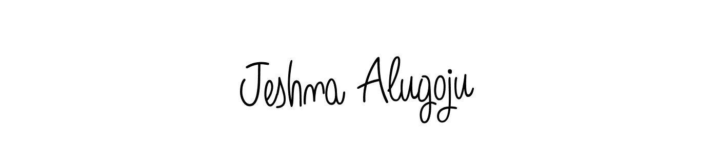 Use a signature maker to create a handwritten signature online. With this signature software, you can design (Angelique-Rose-font-FFP) your own signature for name Jeshna Alugoju. Jeshna Alugoju signature style 5 images and pictures png