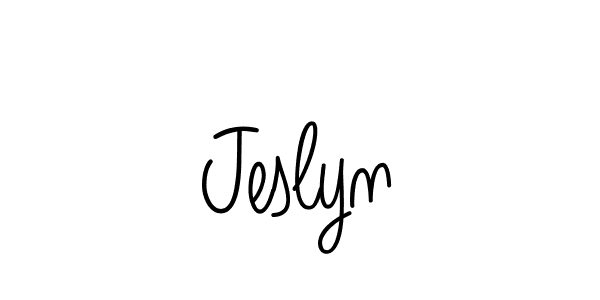 Create a beautiful signature design for name Jeslyn. With this signature (Angelique-Rose-font-FFP) fonts, you can make a handwritten signature for free. Jeslyn signature style 5 images and pictures png