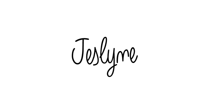 Make a beautiful signature design for name Jeslyne. With this signature (Angelique-Rose-font-FFP) style, you can create a handwritten signature for free. Jeslyne signature style 5 images and pictures png