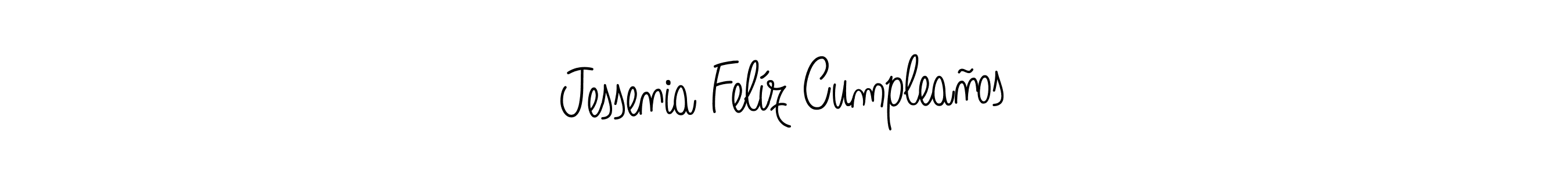 You should practise on your own different ways (Angelique-Rose-font-FFP) to write your name (Jessenia Felíz Cumpleaños) in signature. don't let someone else do it for you. Jessenia Felíz Cumpleaños signature style 5 images and pictures png