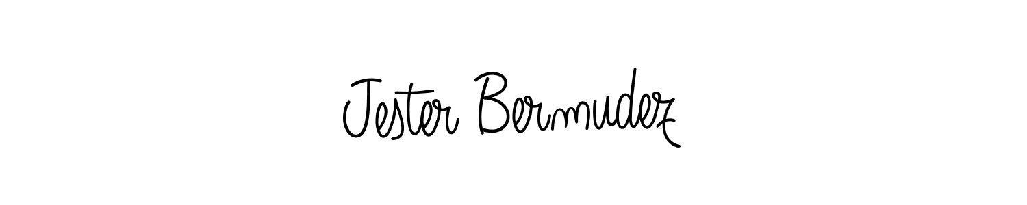 The best way (Angelique-Rose-font-FFP) to make a short signature is to pick only two or three words in your name. The name Jester Bermudez include a total of six letters. For converting this name. Jester Bermudez signature style 5 images and pictures png