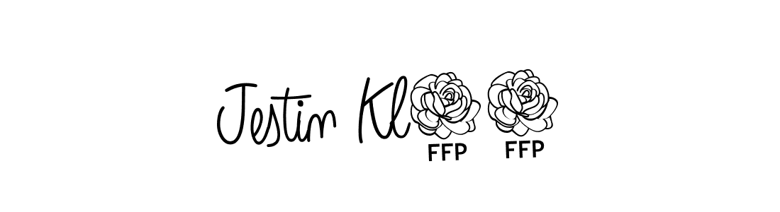 Use a signature maker to create a handwritten signature online. With this signature software, you can design (Angelique-Rose-font-FFP) your own signature for name Jestin Kl12. Jestin Kl12 signature style 5 images and pictures png