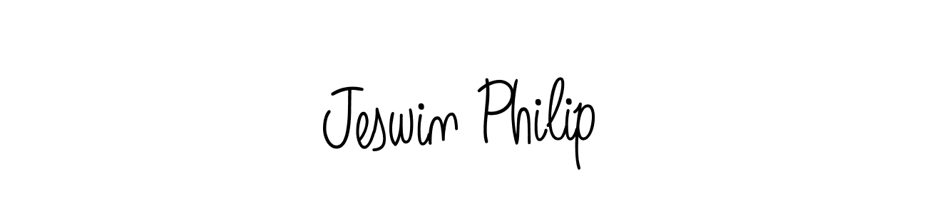The best way (Angelique-Rose-font-FFP) to make a short signature is to pick only two or three words in your name. The name Jeswin Philip include a total of six letters. For converting this name. Jeswin Philip signature style 5 images and pictures png