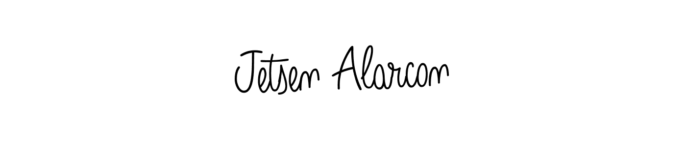 The best way (Angelique-Rose-font-FFP) to make a short signature is to pick only two or three words in your name. The name Jetsen Alarcon include a total of six letters. For converting this name. Jetsen Alarcon signature style 5 images and pictures png