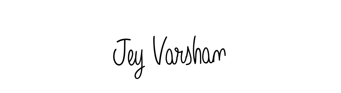 Use a signature maker to create a handwritten signature online. With this signature software, you can design (Angelique-Rose-font-FFP) your own signature for name Jey Varshan. Jey Varshan signature style 5 images and pictures png