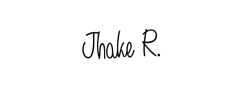 Design your own signature with our free online signature maker. With this signature software, you can create a handwritten (Angelique-Rose-font-FFP) signature for name Jhake R.. Jhake R. signature style 5 images and pictures png