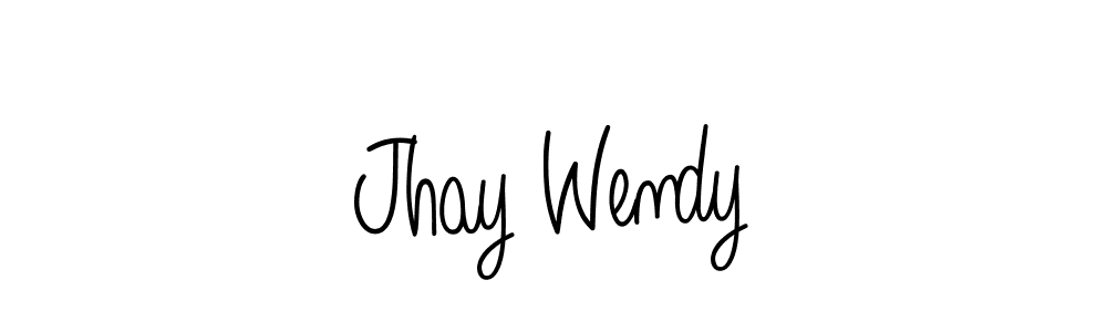 You should practise on your own different ways (Angelique-Rose-font-FFP) to write your name (Jhay Wendy) in signature. don't let someone else do it for you. Jhay Wendy signature style 5 images and pictures png