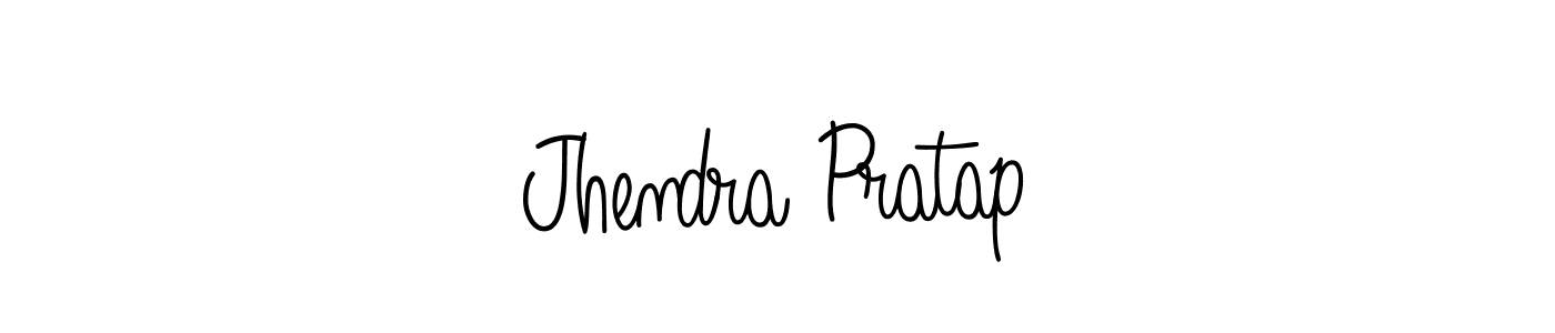 The best way (Angelique-Rose-font-FFP) to make a short signature is to pick only two or three words in your name. The name Jhendra Pratap include a total of six letters. For converting this name. Jhendra Pratap signature style 5 images and pictures png