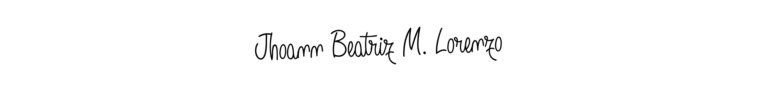 How to make Jhoann Beatriz M. Lorenzo name signature. Use Angelique-Rose-font-FFP style for creating short signs online. This is the latest handwritten sign. Jhoann Beatriz M. Lorenzo signature style 5 images and pictures png