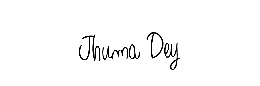 Use a signature maker to create a handwritten signature online. With this signature software, you can design (Angelique-Rose-font-FFP) your own signature for name Jhuma Dey. Jhuma Dey signature style 5 images and pictures png