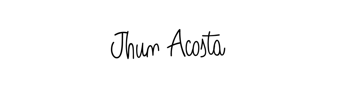 You should practise on your own different ways (Angelique-Rose-font-FFP) to write your name (Jhun Acosta) in signature. don't let someone else do it for you. Jhun Acosta signature style 5 images and pictures png