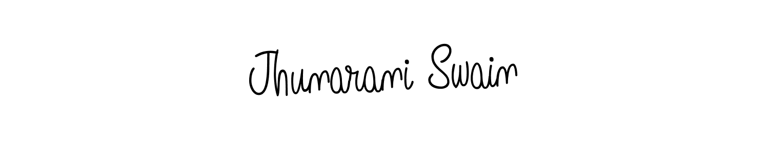 How to make Jhunarani Swain name signature. Use Angelique-Rose-font-FFP style for creating short signs online. This is the latest handwritten sign. Jhunarani Swain signature style 5 images and pictures png