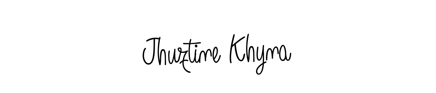 Make a beautiful signature design for name Jhuztine Khyna. With this signature (Angelique-Rose-font-FFP) style, you can create a handwritten signature for free. Jhuztine Khyna signature style 5 images and pictures png