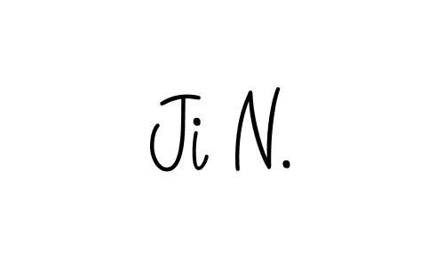 The best way (Angelique-Rose-font-FFP) to make a short signature is to pick only two or three words in your name. The name Ji N. include a total of six letters. For converting this name. Ji N. signature style 5 images and pictures png