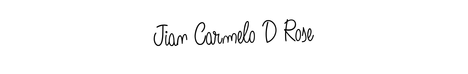 You should practise on your own different ways (Angelique-Rose-font-FFP) to write your name (Jian Carmelo D Rose) in signature. don't let someone else do it for you. Jian Carmelo D Rose signature style 5 images and pictures png