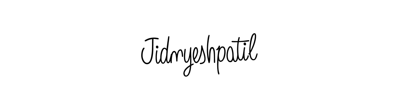 Make a beautiful signature design for name Jidnyeshpatil. With this signature (Angelique-Rose-font-FFP) style, you can create a handwritten signature for free. Jidnyeshpatil signature style 5 images and pictures png