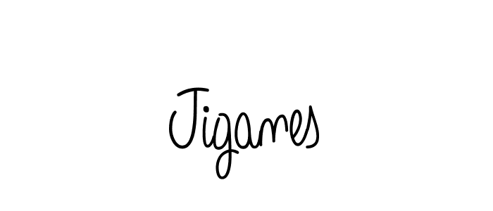 Design your own signature with our free online signature maker. With this signature software, you can create a handwritten (Angelique-Rose-font-FFP) signature for name Jiganes. Jiganes signature style 5 images and pictures png