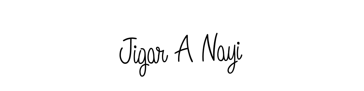 Use a signature maker to create a handwritten signature online. With this signature software, you can design (Angelique-Rose-font-FFP) your own signature for name Jigar A Nayi. Jigar A Nayi signature style 5 images and pictures png