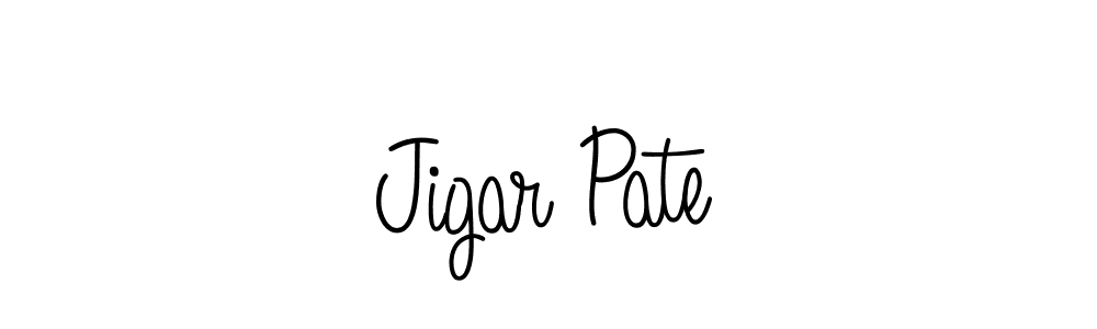 The best way (Angelique-Rose-font-FFP) to make a short signature is to pick only two or three words in your name. The name Jigar Pate include a total of six letters. For converting this name. Jigar Pate signature style 5 images and pictures png