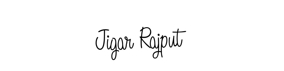 The best way (Angelique-Rose-font-FFP) to make a short signature is to pick only two or three words in your name. The name Jigar Rajput include a total of six letters. For converting this name. Jigar Rajput signature style 5 images and pictures png