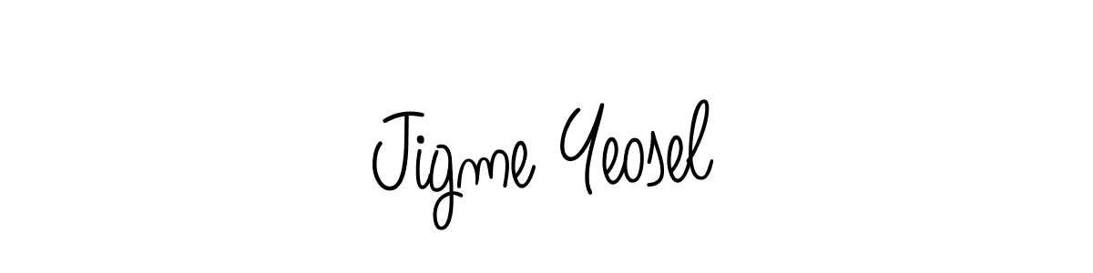 Use a signature maker to create a handwritten signature online. With this signature software, you can design (Angelique-Rose-font-FFP) your own signature for name Jigme Yeosel. Jigme Yeosel signature style 5 images and pictures png