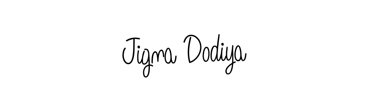 Design your own signature with our free online signature maker. With this signature software, you can create a handwritten (Angelique-Rose-font-FFP) signature for name Jigna Dodiya. Jigna Dodiya signature style 5 images and pictures png