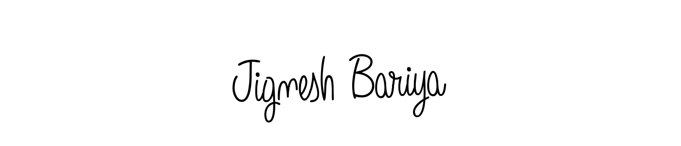 How to make Jignesh Bariya name signature. Use Angelique-Rose-font-FFP style for creating short signs online. This is the latest handwritten sign. Jignesh Bariya signature style 5 images and pictures png