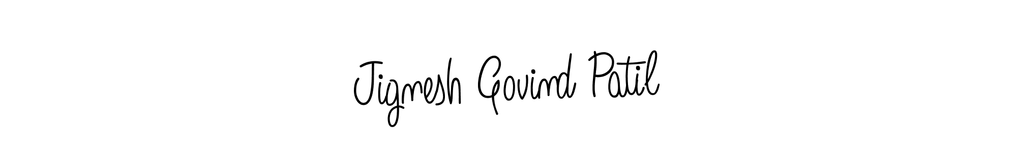 The best way (Angelique-Rose-font-FFP) to make a short signature is to pick only two or three words in your name. The name Jignesh Govind Patil include a total of six letters. For converting this name. Jignesh Govind Patil signature style 5 images and pictures png