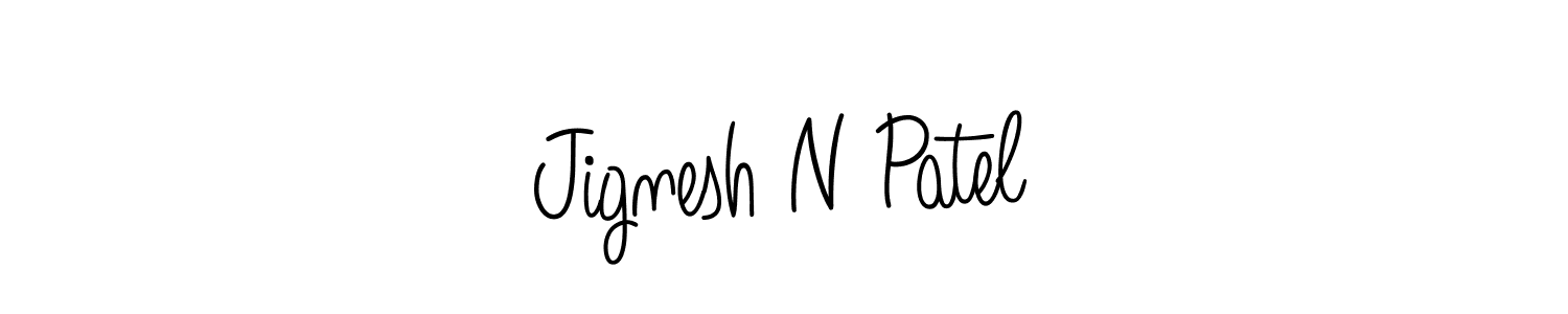 Design your own signature with our free online signature maker. With this signature software, you can create a handwritten (Angelique-Rose-font-FFP) signature for name Jignesh N Patel. Jignesh N Patel signature style 5 images and pictures png